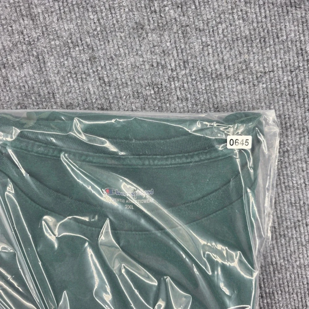 Champion Mens 2XL Forest Green Graphic T-Shirt Smiley Face Pennant Streetwear - Picture 9 of 9